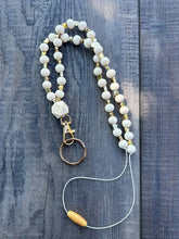 Load image into Gallery viewer, Gold Heart Beaded Lanyard with Breakaway Clasp