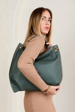 Load image into Gallery viewer, Carly Studded Slouchy Hobo w/ Long Strap