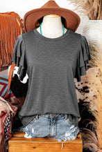Load image into Gallery viewer, Western Layered Ruffle Short Sleeve Top