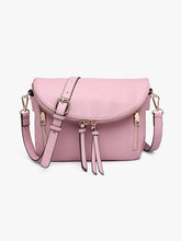 Load image into Gallery viewer, Aubree Flapover Multi-compartment Crossbody Bag: Olive