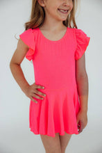 Load image into Gallery viewer, Neon Pink S/S Twirl Leotard
