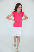 Load image into Gallery viewer, Neon Pink S/S Ruffle Tee