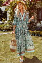 Load image into Gallery viewer, Boho Blossom Backless Maxi Dress