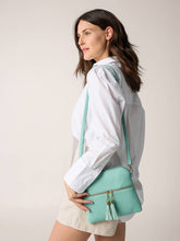Load image into Gallery viewer, Tara Double Zip Crossbody Bag/Wristlet for Women