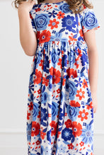 Load image into Gallery viewer, Happy 4th Floral Pocket Twirl Dress