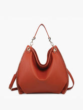 Load image into Gallery viewer, Carly Studded Slouchy Hobo w/ Long Strap