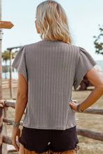 Load image into Gallery viewer, Solid Textured Flutter Sleeve Top