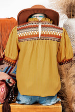 Load image into Gallery viewer, Geometric Frilled Collar Blouse