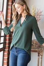 Load image into Gallery viewer, Heimish Roll-Up Sleeve Mandarin Collar Top