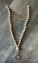 Load image into Gallery viewer, Gold Heart Beaded Lanyard with Breakaway Clasp