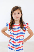 Load image into Gallery viewer, Pretty Patriotic Girls Ruffle Tee
