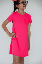 Load image into Gallery viewer, Neon Pink T-Shirt Dress