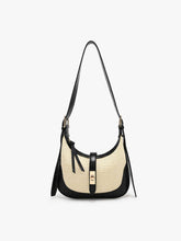 Load image into Gallery viewer, Ariana Straw Shoulder Bag: Natural/Brown