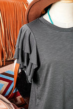 Load image into Gallery viewer, Western Layered Ruffle Short Sleeve Top