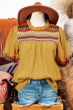 Load image into Gallery viewer, Geometric Frilled Collar Blouse