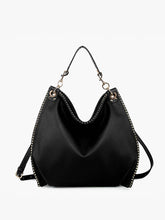 Load image into Gallery viewer, Carly Studded Slouchy Hobo w/ Long Strap