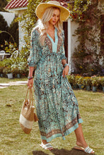 Load image into Gallery viewer, Boho Blossom Backless Maxi Dress