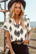 Load image into Gallery viewer, Boho Medallion V-Neck Blouse
