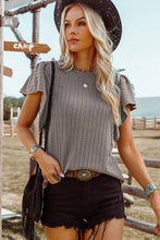 Load image into Gallery viewer, Solid Textured Flutter Sleeve Top
