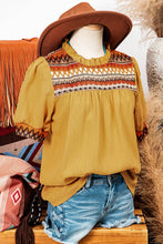 Load image into Gallery viewer, Geometric Frilled Collar Blouse