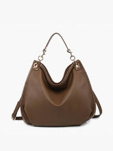 Load image into Gallery viewer, Carly Studded Slouchy Hobo w/ Long Strap