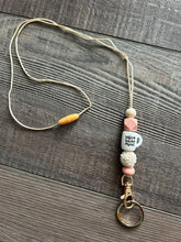 Load image into Gallery viewer, Coffee Teach Repeat Silicone Lanyard