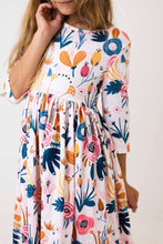 Load image into Gallery viewer, Blush Peony 3/4 Sleeve Pocket Dress