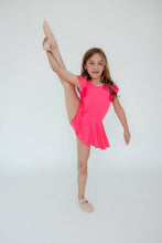 Load image into Gallery viewer, Neon Pink S/S Twirl Leotard