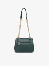 Load image into Gallery viewer, Lottie Twist Lock Crossbody Bag w/ Chain Strap: Hunter Green
