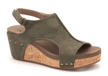 Load image into Gallery viewer, Carley Olive Suede Wedge