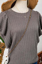 Load image into Gallery viewer, Solid Textured Flutter Sleeve Top