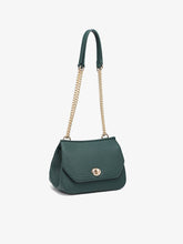 Load image into Gallery viewer, Lottie Twist Lock Crossbody Bag w/ Chain Strap: Hunter Green