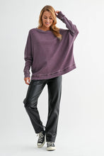 Load image into Gallery viewer, Plum One Size Waffle Ribbed Pullover