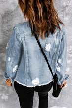 Load image into Gallery viewer, Soft Stretch Distressed Denim Jacket
