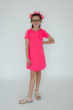 Load image into Gallery viewer, Neon Pink T-Shirt Dress