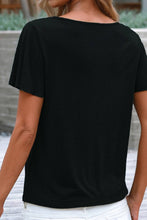 Load image into Gallery viewer, Solid Black Crisscross Neckline Top