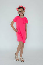 Load image into Gallery viewer, Neon Pink T-Shirt Dress