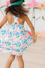 Load image into Gallery viewer, Floral Garden Ruffle Cross Back Dress