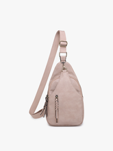Load image into Gallery viewer, Nikki Dual Compartment Crossbody Sling Bag: Caramel