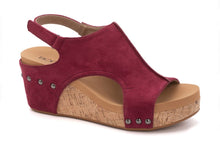 Load image into Gallery viewer, Carley Wine Suede Wedge