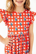 Load image into Gallery viewer, Husker Plaid Twirl Dress
