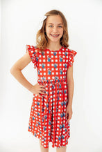 Load image into Gallery viewer, Husker Plaid Twirl Dress