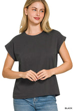 Load image into Gallery viewer, Zenana Rolled Sleeve Tee