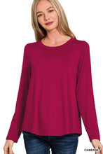 Load image into Gallery viewer, Flowy Round Hem Rayon Long Sleeve Top 🌿