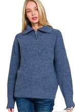 Load image into Gallery viewer, Half Zip Pullover Sweater