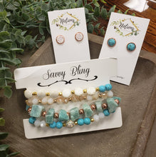 Load image into Gallery viewer, Turquoise Quartz Bracelet Stack