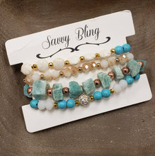 Load image into Gallery viewer, Turquoise Quartz Bracelet Stack