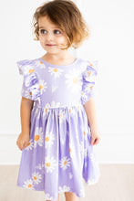 Load image into Gallery viewer, I Heart Daisies Short Sleeve Ruffle Twirl Dress