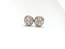 Load image into Gallery viewer, Silver Druzy Stud Earrings