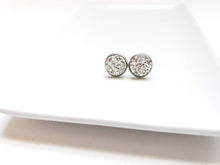 Load image into Gallery viewer, Silver Druzy Stud Earrings